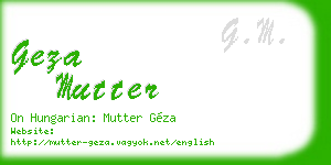 geza mutter business card