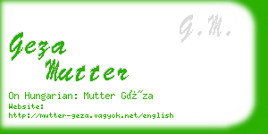 geza mutter business card